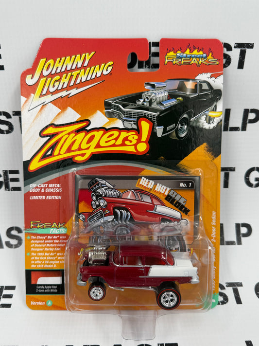 JOHNNY LIGHTNING 1955 Chevy Bel Air Red Hot BB 1:64 Diecast Street Freaks