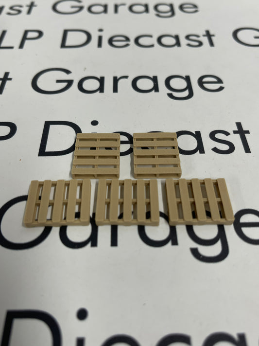 3D Printed Customs Set of 5 Pallets for 1:64 Diecast Construction