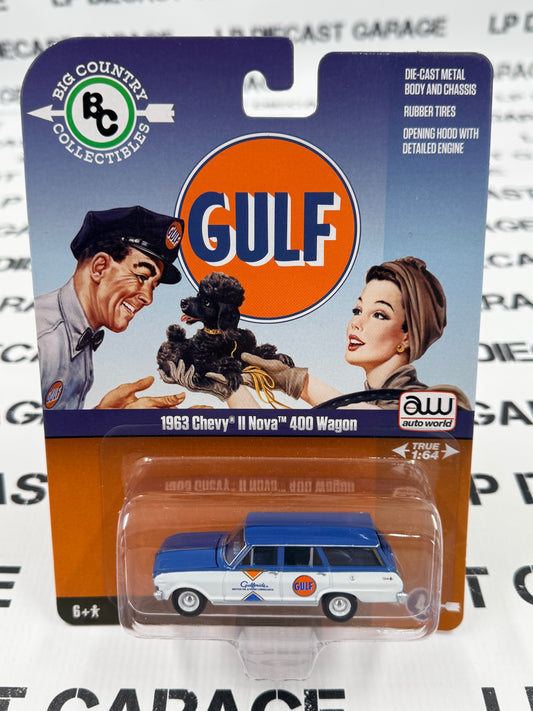 AUTO WORLD 1963 Chevy II Nova Wagon Gulf 1:64 Diecast Big Country
