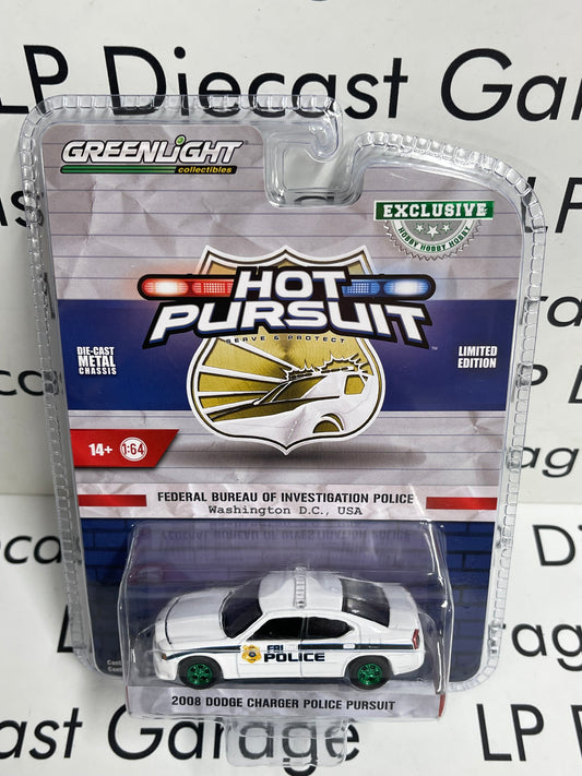 CHASE GREENLIGHT 2008 Dodge Charger Police Car FBI Police 1:64 Diecast Hot Pursuit