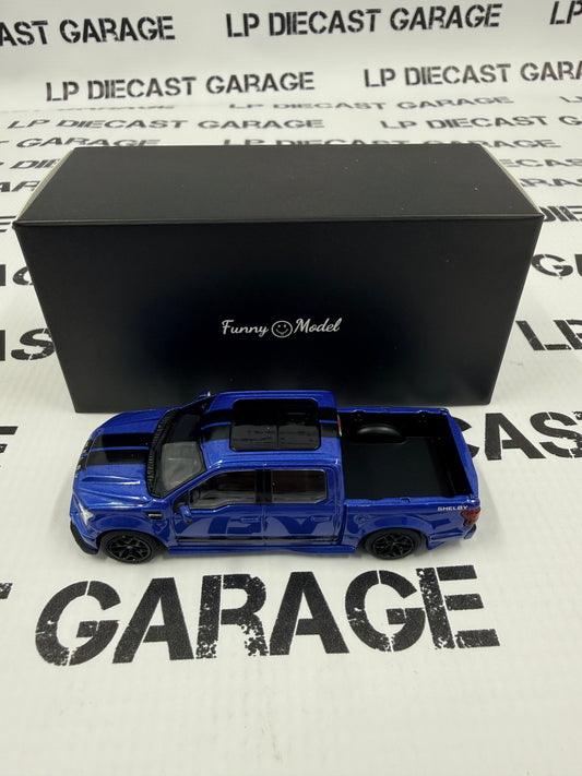 FUNNY MODELS Ford F-150 Shelby Super Snake Blue w/ Black Stripe 1:64 Diecast
