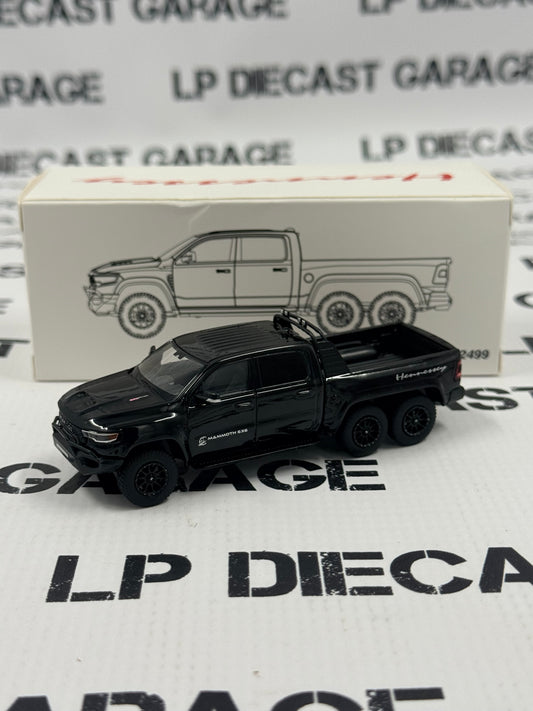 MODEL TRUCK 2022 Ram TRX Mammoth Hennessey 6X6 Truck Black 1:64 Diecast w/ LED Lights