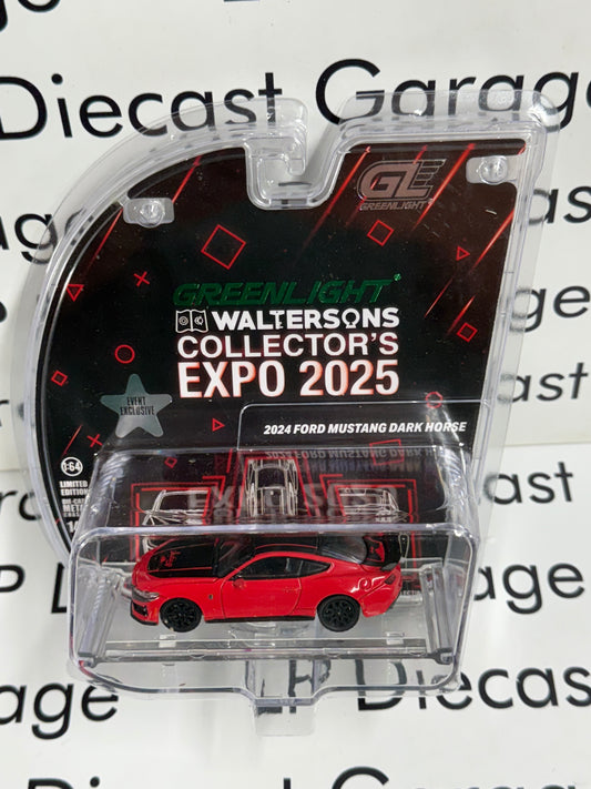 GREENLIGHT 2024 Ford Mustang Dark Horse Red 1:64 Diecast 2025 Expo Exclusive