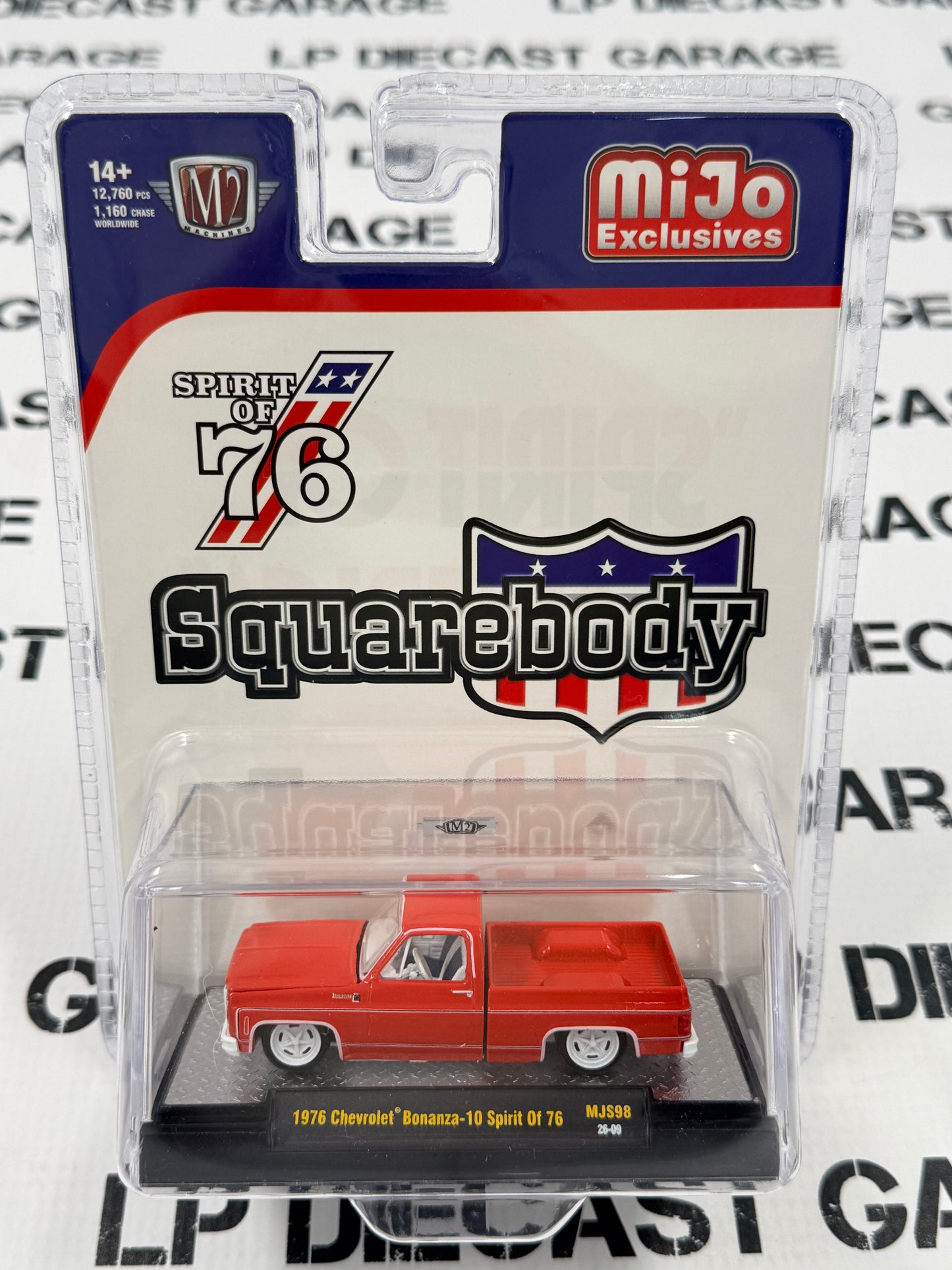 CHASE M2 1976 Chevrolet Silverado Bonanza Spirit of 76 Red 1:64 Diecast MiJo