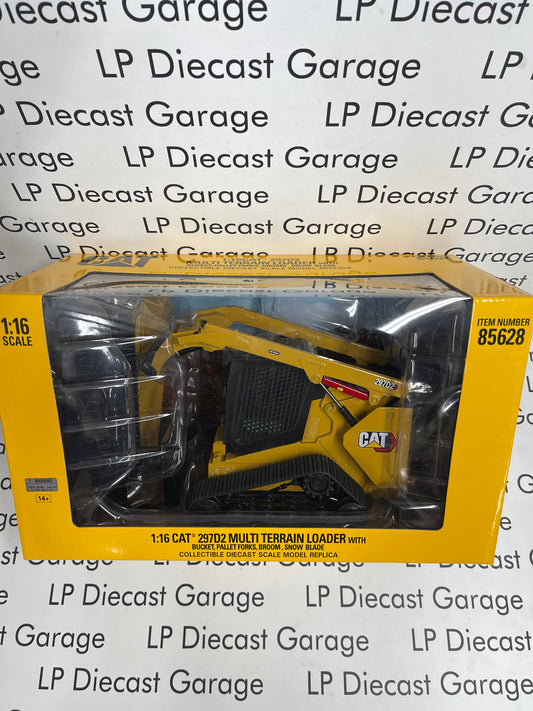 DIECAST MASTERS CAT 297D2 Multi Terrain Loader w/ Attachments 1:16 Diecast