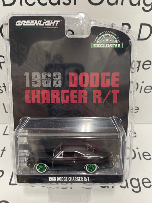 GREENLIGHT *GREEN MACHINE* 1968 Dodge Charger R/T Hobby Exclusive Black 1:64 Diecast