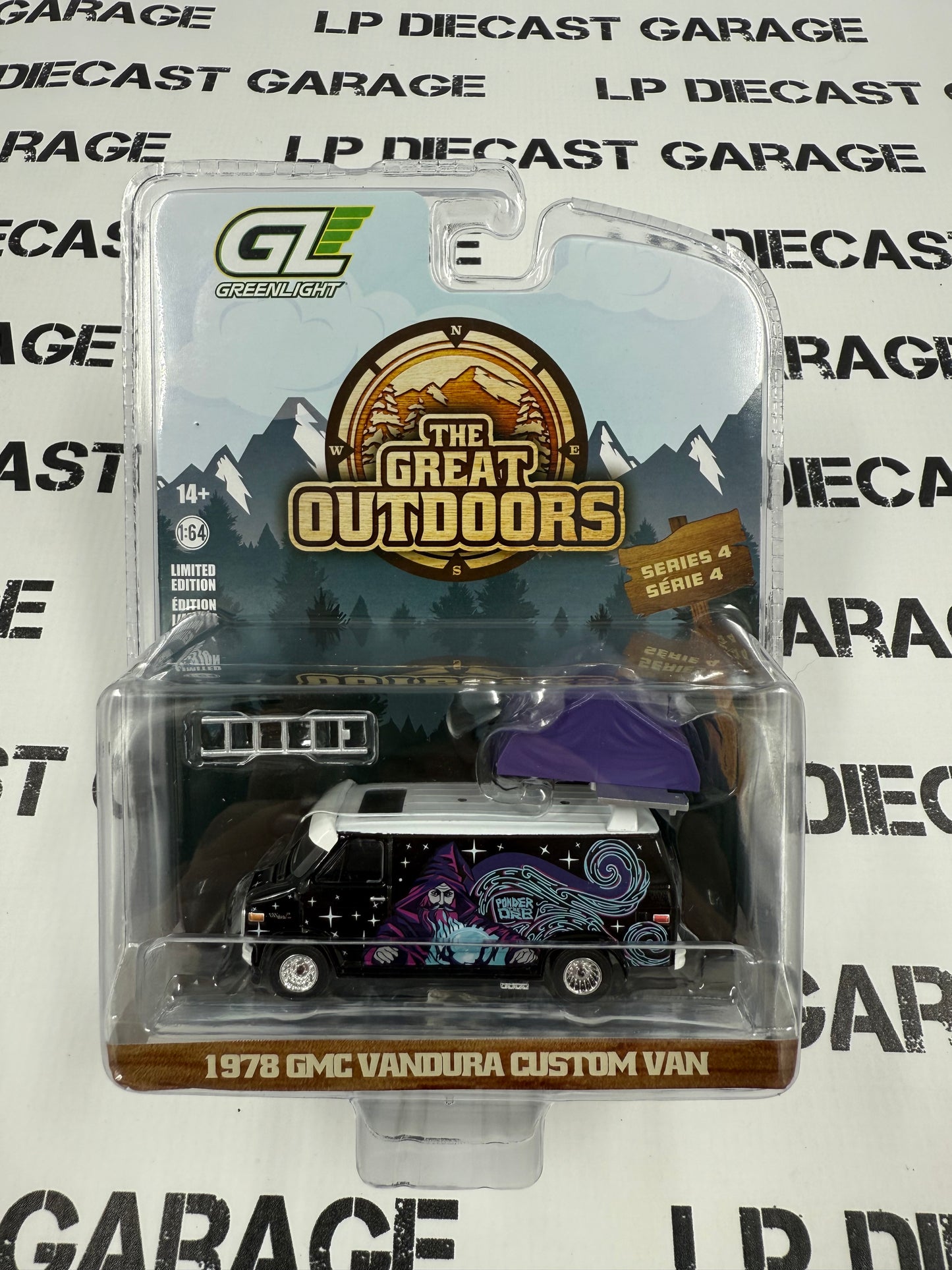 GREENLIGHT 1978 GMC Vandura Wizard w/ Tent 1:64 Diecast Great Outdoors