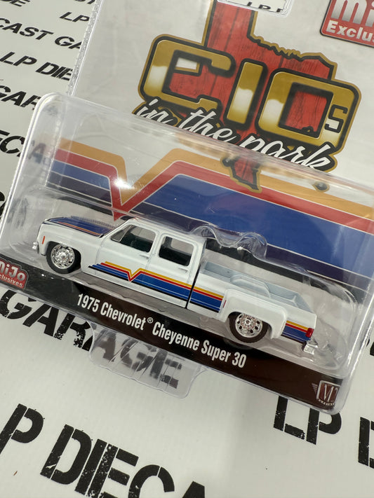M2 1975 Chevrolet Cheyenne Super 30 White 1:64 Diecast C10s in the Park