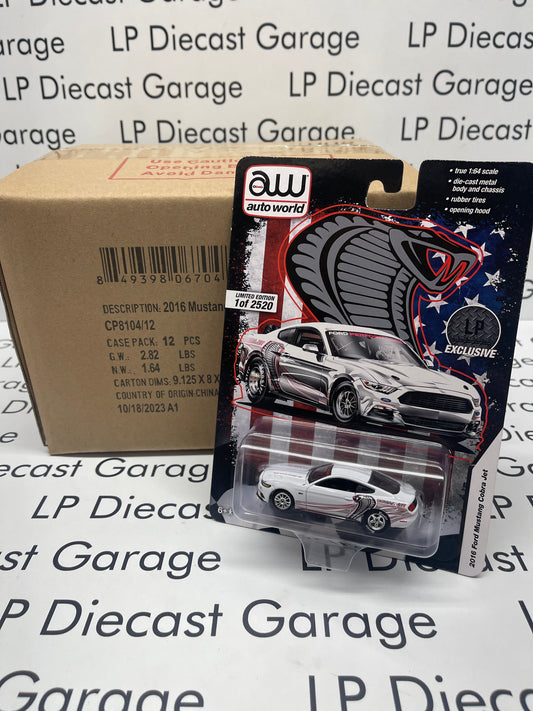 AUTO WORLD 2016 Ford Mustang Cobra Jet White Exclusive 1:64 Diecast CASE OF 12PCS