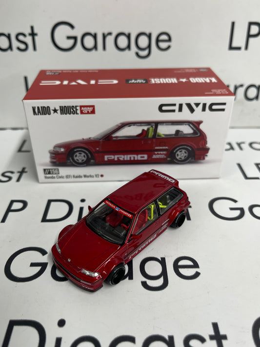 MINI GT KAIDO HOUSE Honda Civic EF Works V2 Red 1:64 Diecast