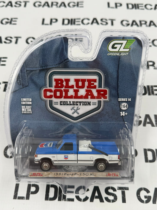GREENLIGHT 1991 Ford F-250 XL Chevron 1:64 Diecast Blue Collar