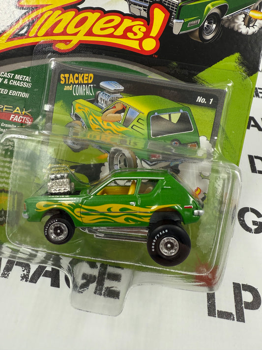JOHNNY LIGHTNING 1971 AMC Gremlin Zingers Green Yellow Flames 1:64 Diecast