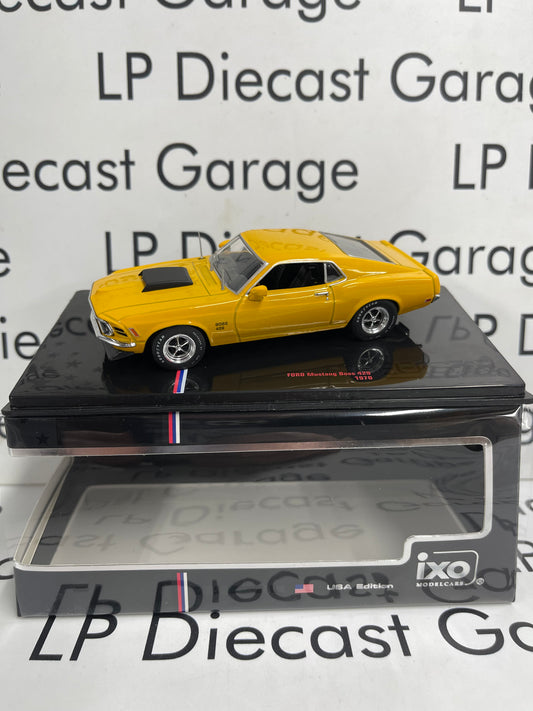IXO Models 1970 Ford Mustang Boss 429 Yellow 1:43 Diecast USA Model