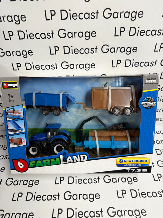 BBURAGO Farm New Holland T7.31S Tractor 1:50 Diecast Set