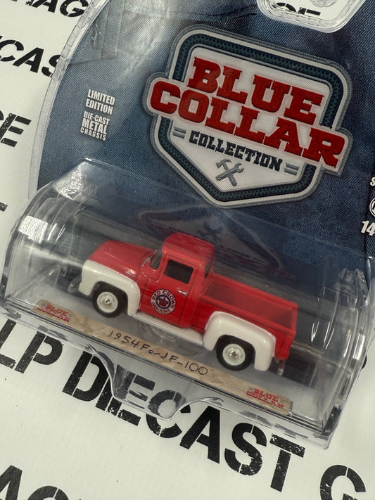 GREENLIGHT 1954 Ford F-100 Red Crown Gasoline 1:64 Diecast Blue Collar
