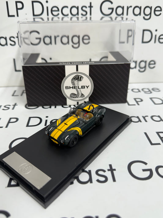 FINE WORKS 64 Shelby Cobra 427 S/C Dark Gray w/ Yellow Stripes 1:64 Diecast