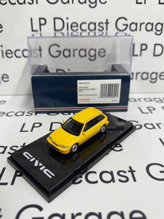 HOBBY JAPAN Honda Civic EF9 SIR II Yellow 1:64 Diecast
