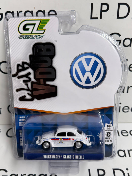 GREENLIGHT Volkswagen Classic Beetle Safety Bug Police 1:64 Diecast Club V-Dub