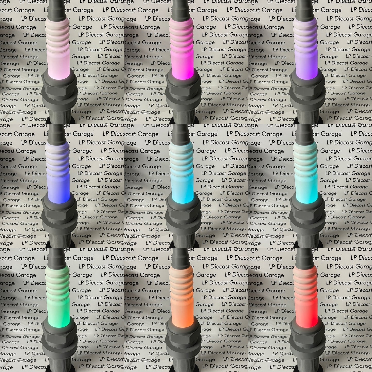 3D Printed Customs 22" Tall Spark Plug Lamp w/ 16 Changing Colors & Remote NOT Diecast