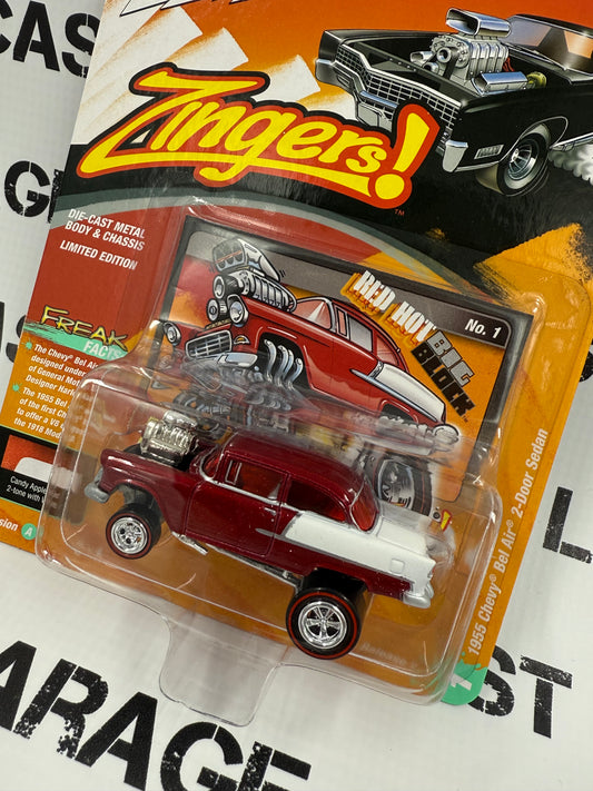 JOHNNY LIGHTNING 1955 Chevy Bel Air Red Hot BB 1:64 Diecast Street Freaks
