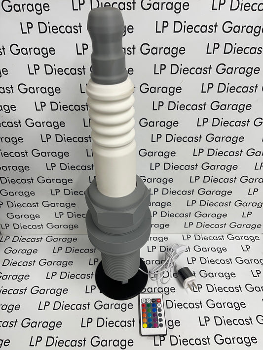 3D Printed Customs 22" Tall Spark Plug Lamp w/ 16 Changing Colors & Remote NOT Diecast