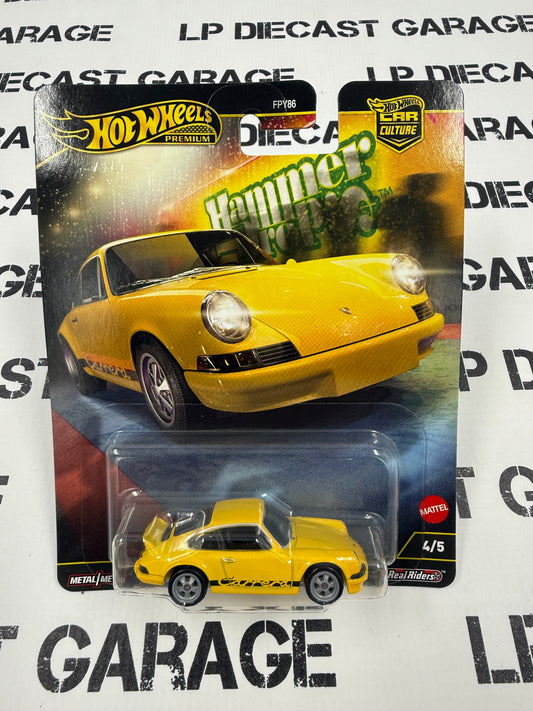 HOT WHEELS Porsche 911 Carrera RS 2.7 Yellow 1:64 Diecast Hammer Drop