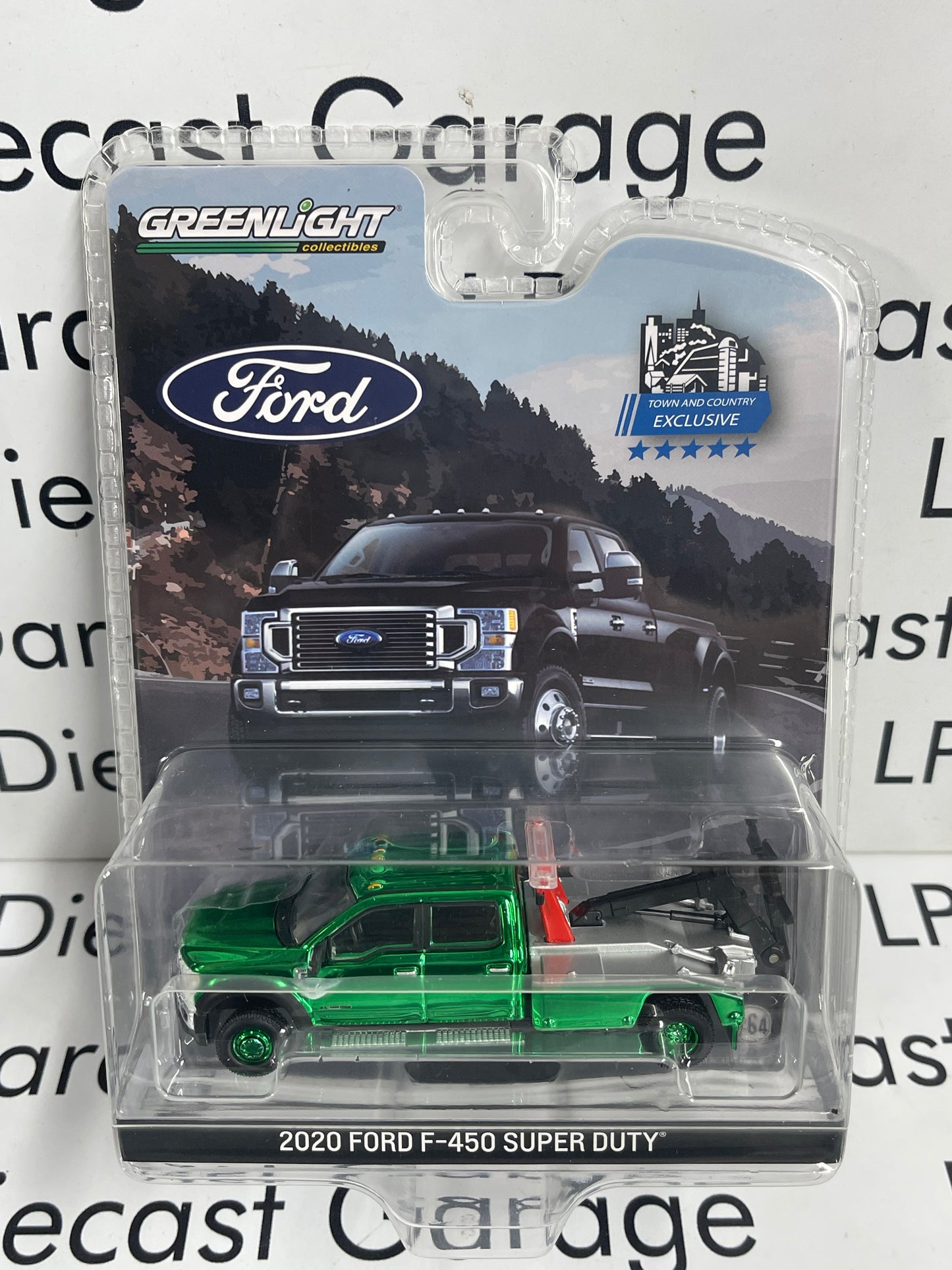 CHROME CHASE GREENLIGHT 2020 Ford F-450 Super Duty Tow Truck Red 1:64 Diecast T&C Exclusive