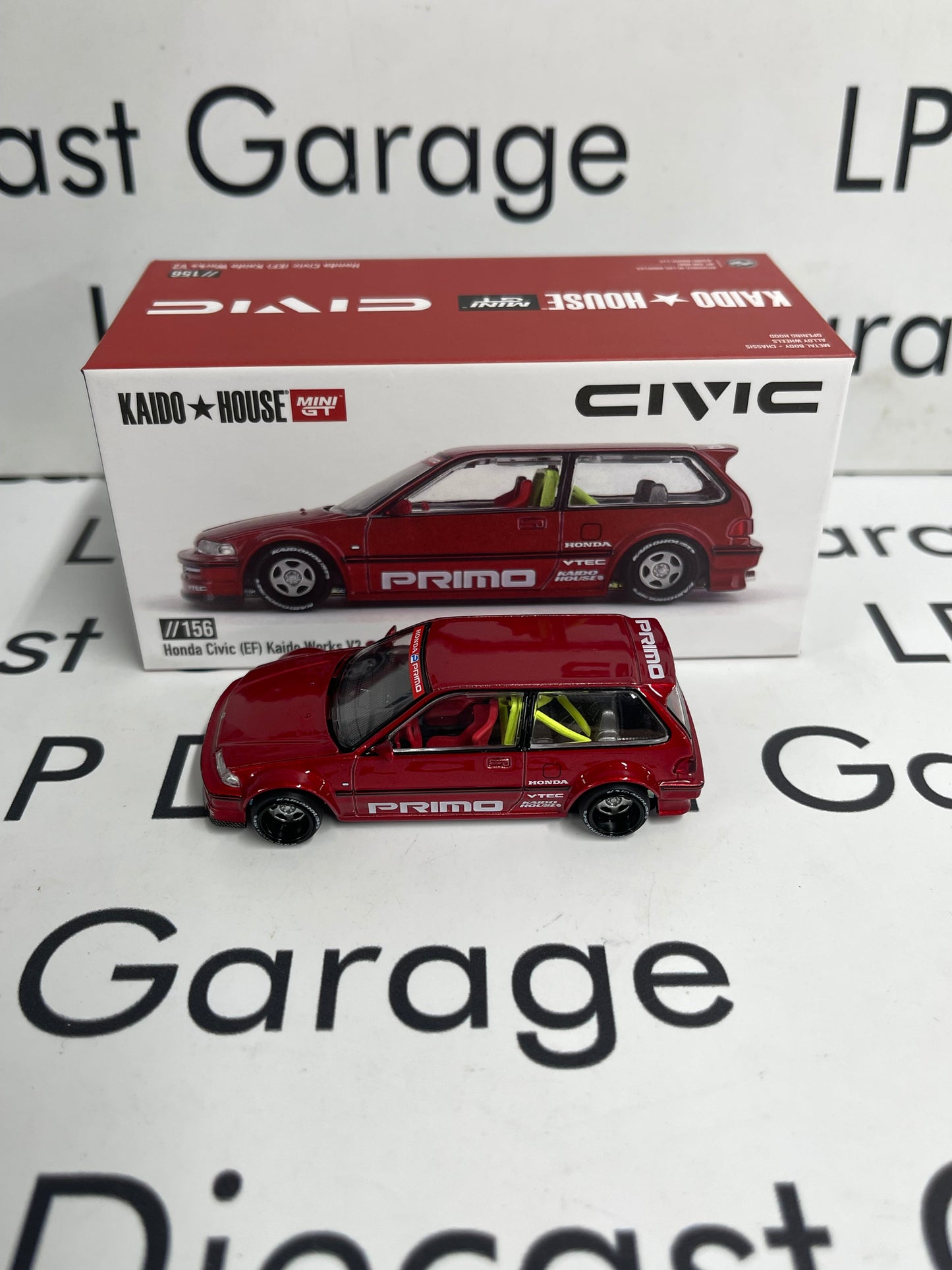 MINI GT KAIDO HOUSE Honda Civic EF Works V2 Red 1:64 Diecast
