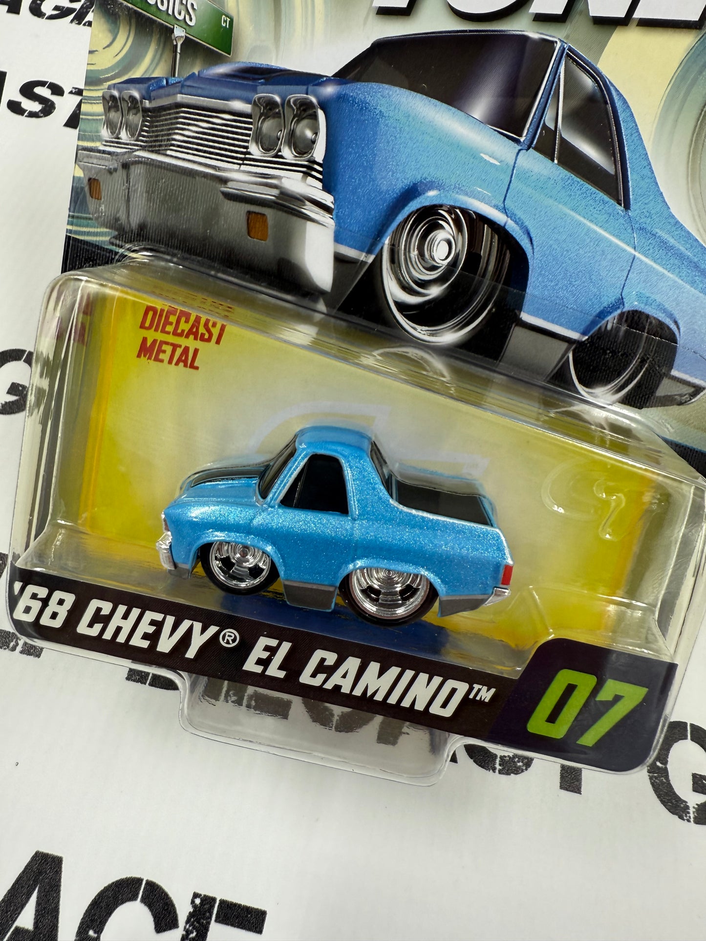 CARTUNED '68 Chevy El Camino Blue 1:64 Diecast Series 4