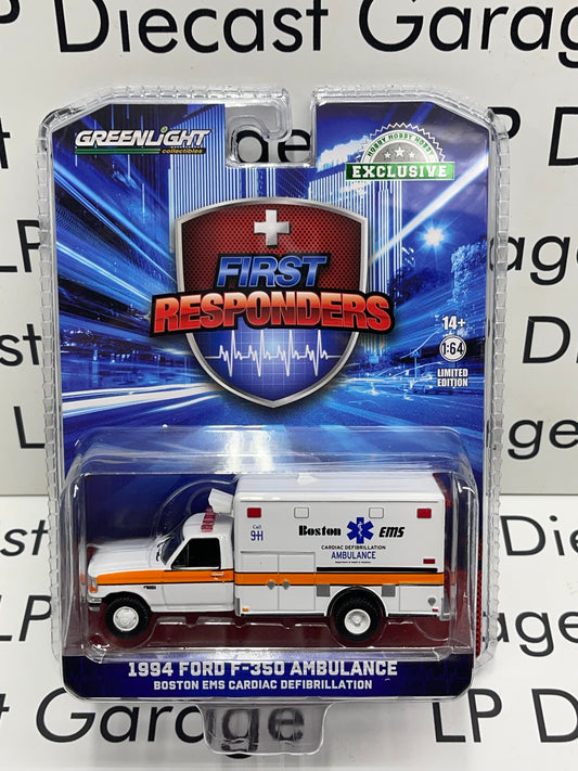 GREENLIGHT 1994 Ford F-350 Ambulance Boston EMS 1:64 Diecast First Responders