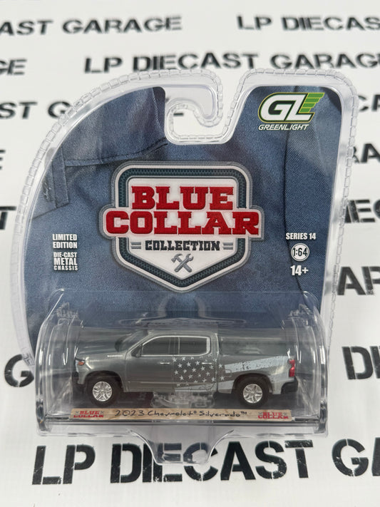 RAW CHASE GREENLIGHT 2023 Chevrolet Silverado Stars & Stripes 1:64 Diecast Blue Collar