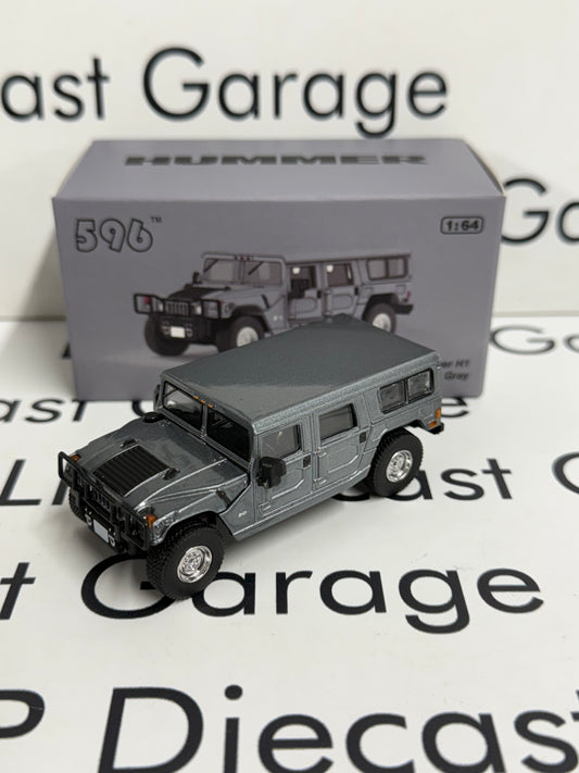596 Model Hummer H1 Metal Gray 1:64 Diecast Opening Hood