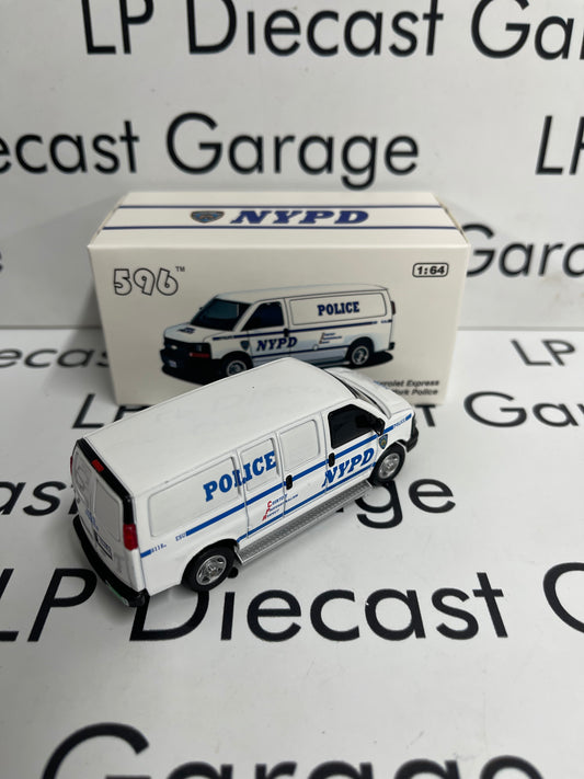 596 Model Chevrolet Express Van Responder NYPD Police 1:64 Diecast