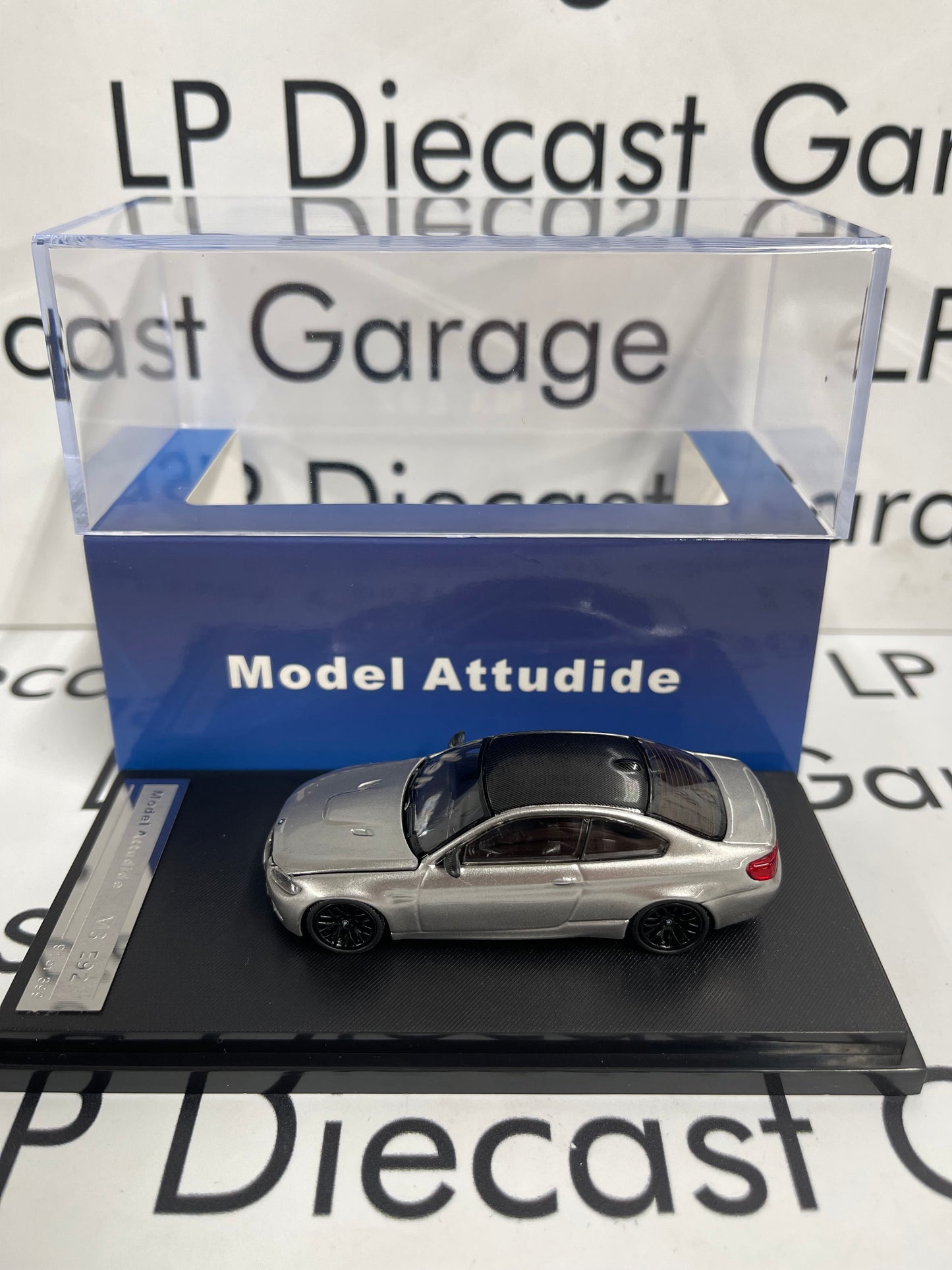 MODEL Attudide BMW M3 E92 Silver 1:64 Diecast Ghost Player