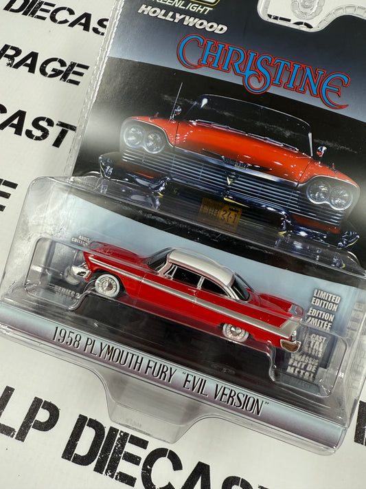 GREENLIGHT 1958 Plymouth Fury Christine Evil Version 1:64 Diecast Hollywood