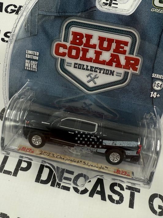 GREENLIGHT 2023 Chevrolet Silverado Stars & Stripes 1:64 Diecast Blue Collar