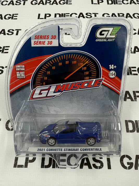 GREENLIGHT 2021 Chevrolet Corvette Stingray Blue 1:64 Diecast GL Muscle