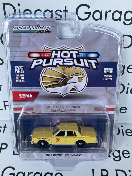 GREENLIGHT 1983 Chevrolet Impala Maryland State Police 1:64 Diecast Hot Pursuit