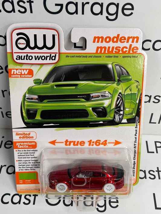 ULTRA RED CHASE AUTO WORLD 2023 Dodge Charger R/T Scat Pack Sublime 1:64 Diecast Modern Muscle