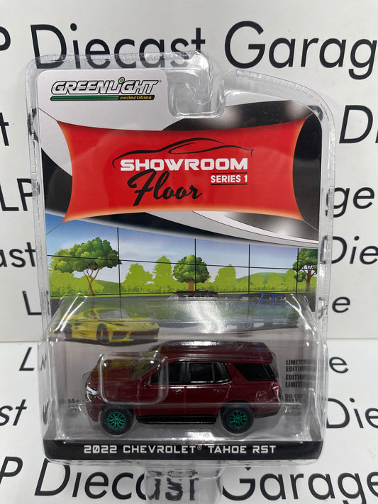 GREENLIGHT *GREEN MACHINE* 2022 Chevrolet Tahoe RST Maroon Showroom Floor Series 1:64 Diecast