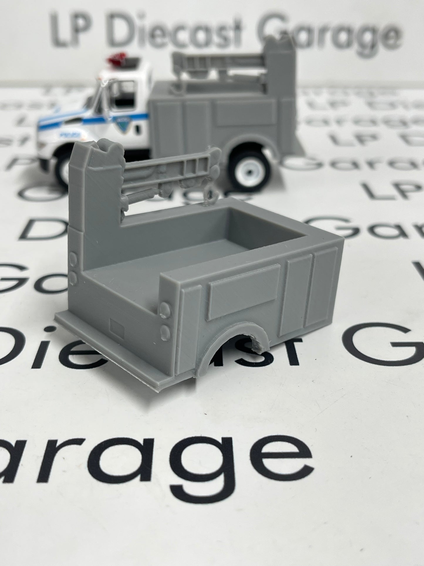 3D Printed Customs Gray Service Bed Fits Greenlight International Durastar 1:64 Diecast Trucks