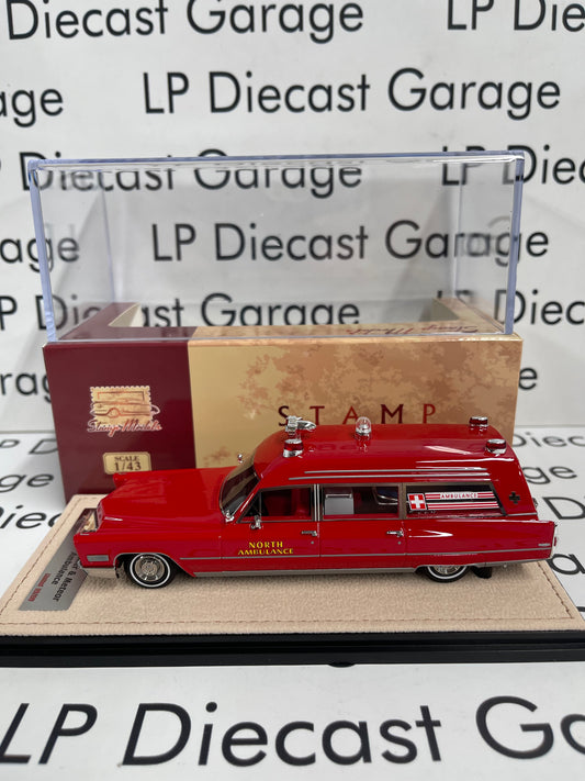 STAMP MODELS 1968 Cadillac Miller Meteor Ambulance Red 1:43 Scale Resin Model