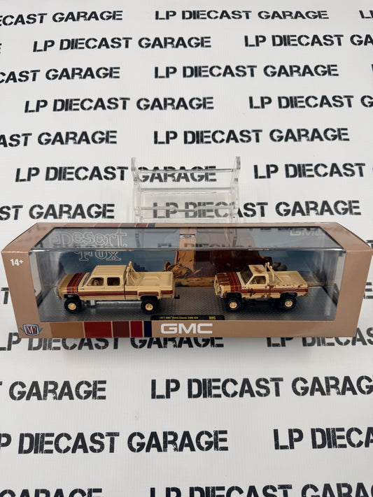 M2 Haulers 1977 GMC Sierra 3500 & Grande 15 Desert Fox w/ Trailer 1:64 Diecast