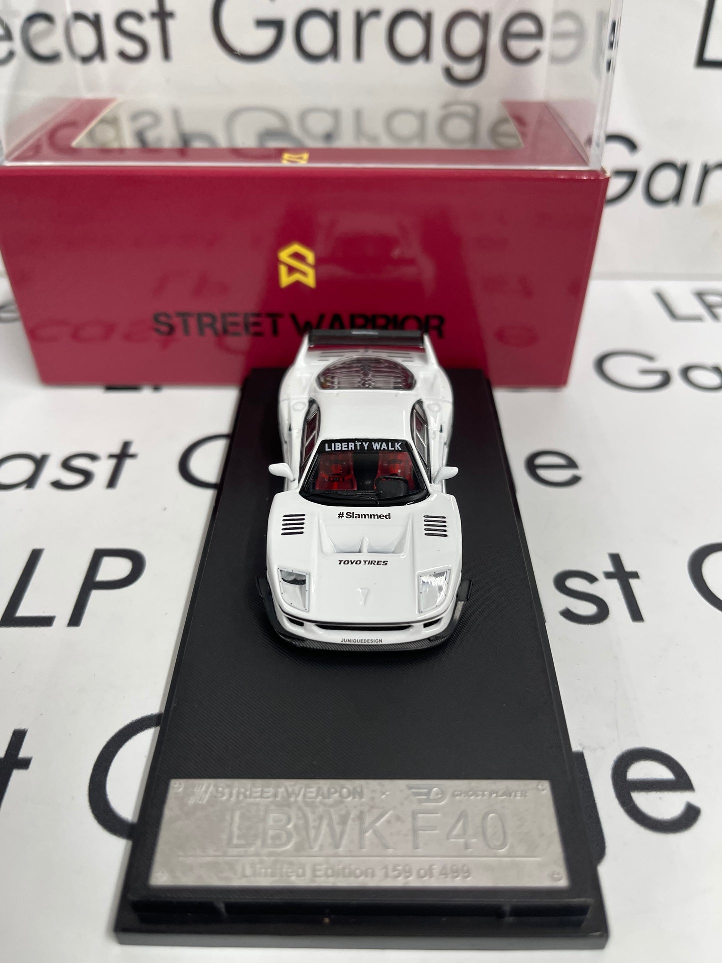 STREET WARRIOR Ferrari F40 LBWK White 1:64 Diecast Ghost Player