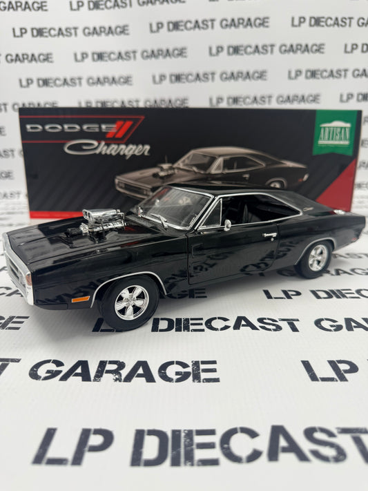 GREENLIGHT 1970 Dodge Charger Black w/ Blower 1:18 Diecast Artisan Collection