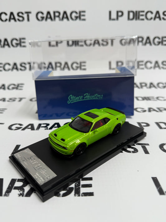 STANCE HUNTERS 2023 Dodge Challenger SRT Hellcat Lime Green 1:64 Diecast