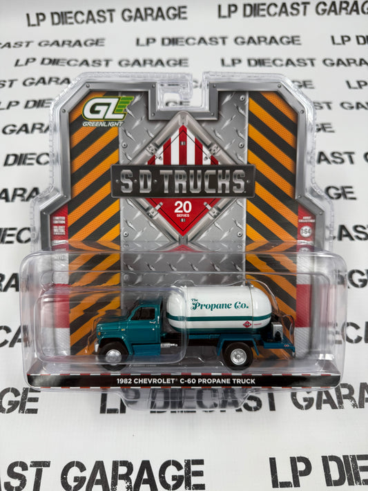 GREENLIGHT 1982 Chevrolet C-60 Propane Truck Teal 1:64 Diecast SD Trucks