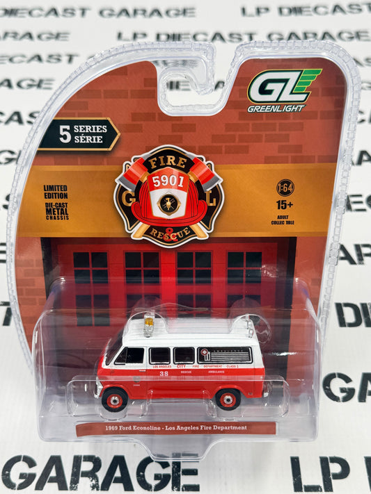 GREENLIGHT 1969 Ford Econoline LA Fire Dept 1:64 Diecast Fire Rescue