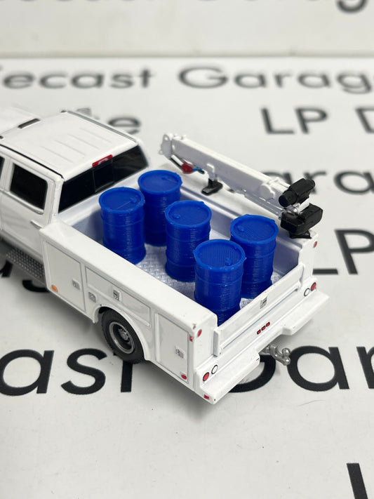 3D Printed Customs Set of 5 Blue Barrels 55 Gallon Drums for 1:64 Diecast