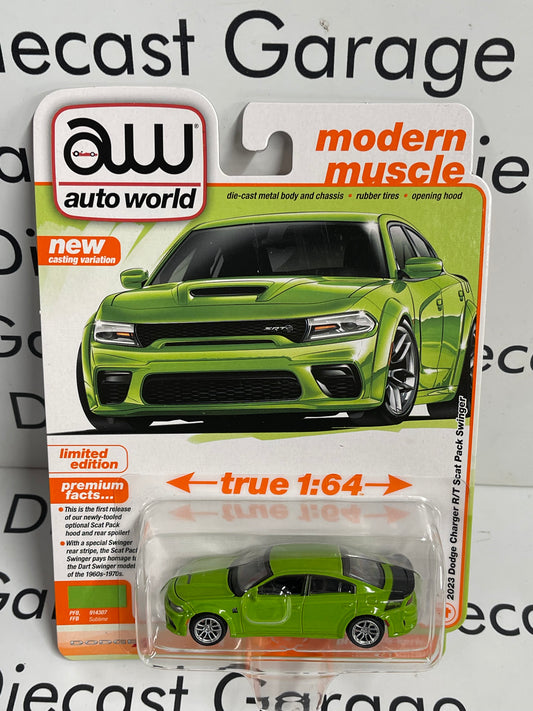 AUTO WORLD 2023 Dodge Charger R/T Scat Pack Sublime 1:64 Diecast Modern Muscle